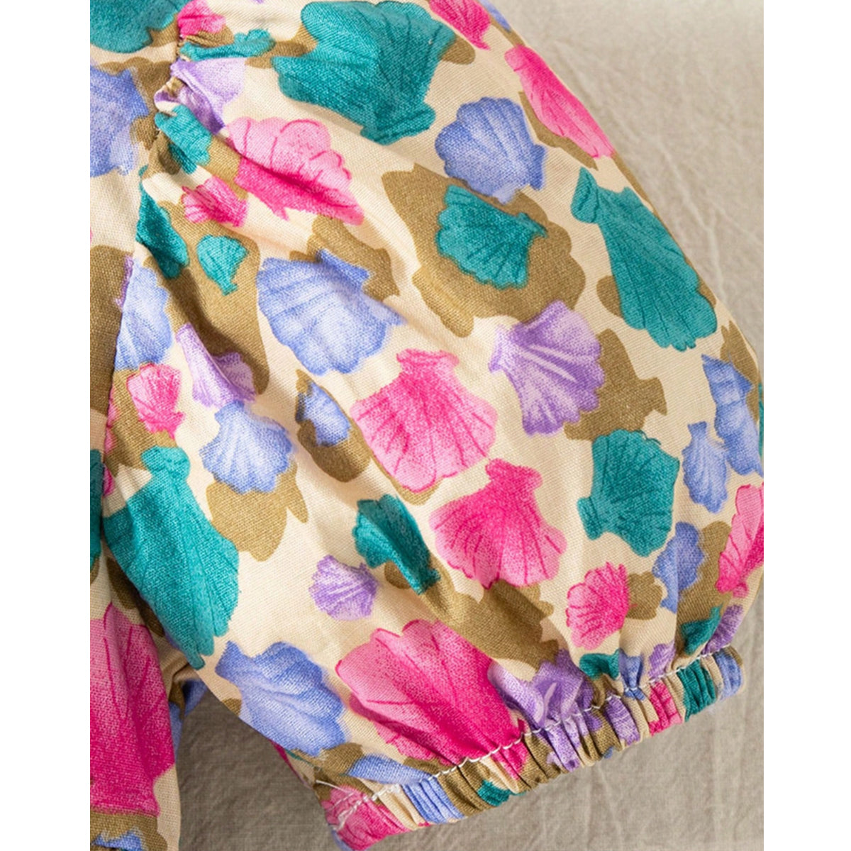 Girl's Puff Sleeve Floral & Black Line Frocks (Combo Pack Of 2) For Baby Girl's.