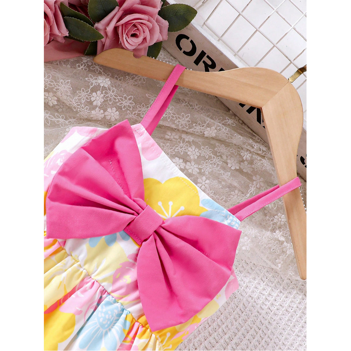 Girl's Floral & Rainbow Frocks (Combo Pack Of 2) For Girl's.