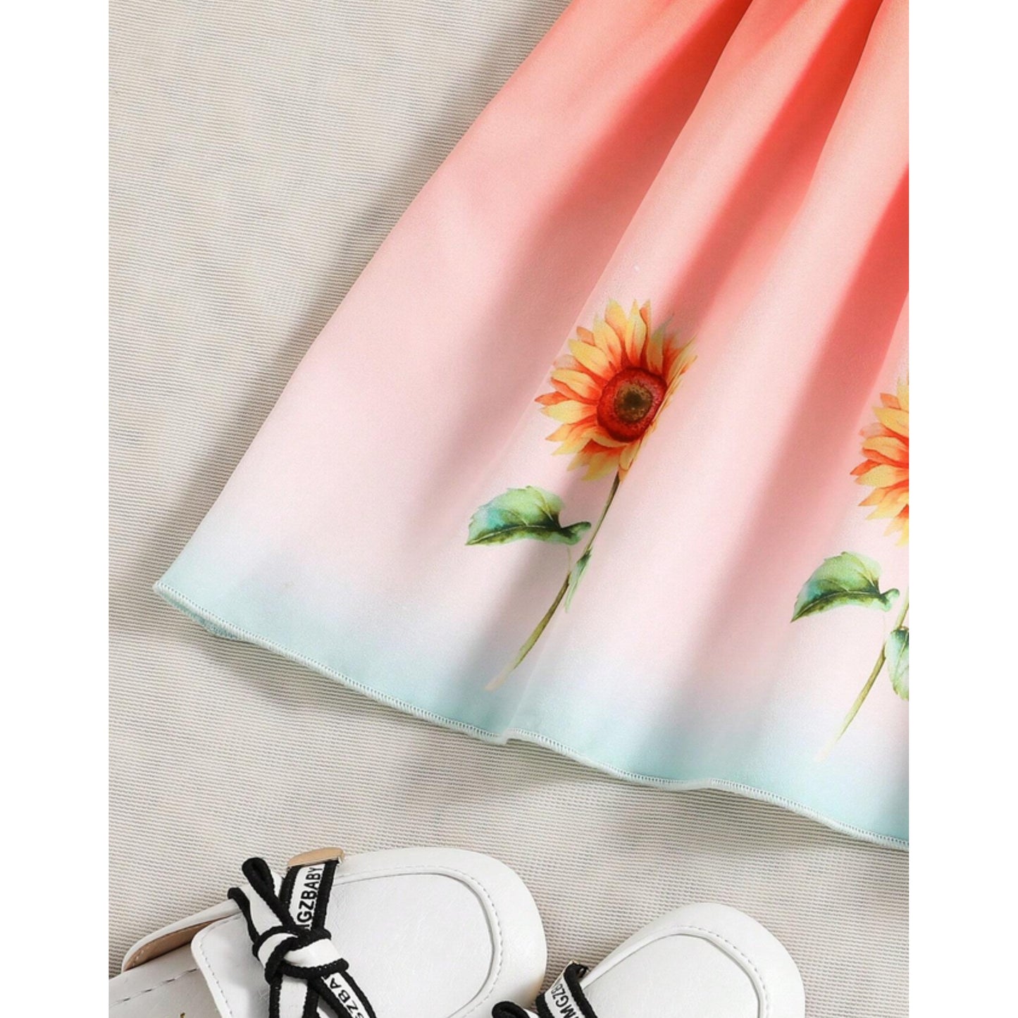 Princess Toddler Girls Floral Print Ombre Cami Dress.