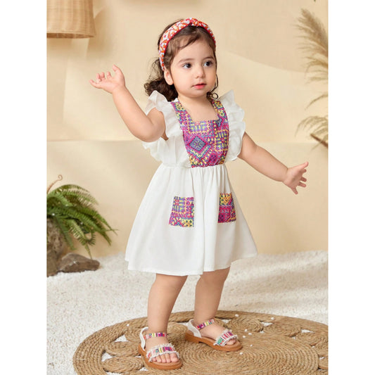 Baby Cotton Multicolor Pocket Frocks & Dresses For Kids.