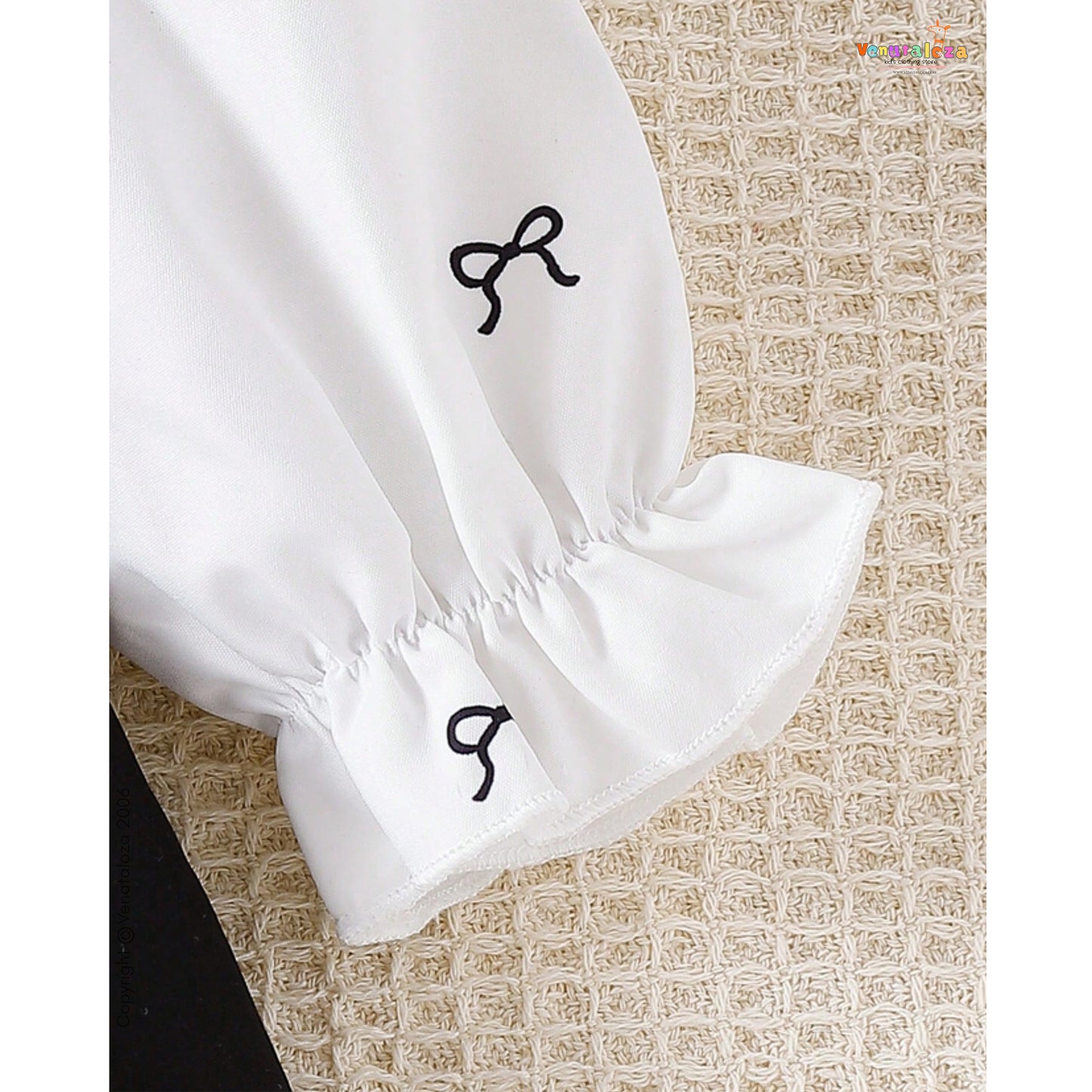 Baby Girls' Collared Puff Sleeve Classic A-Line Frock For Girls.