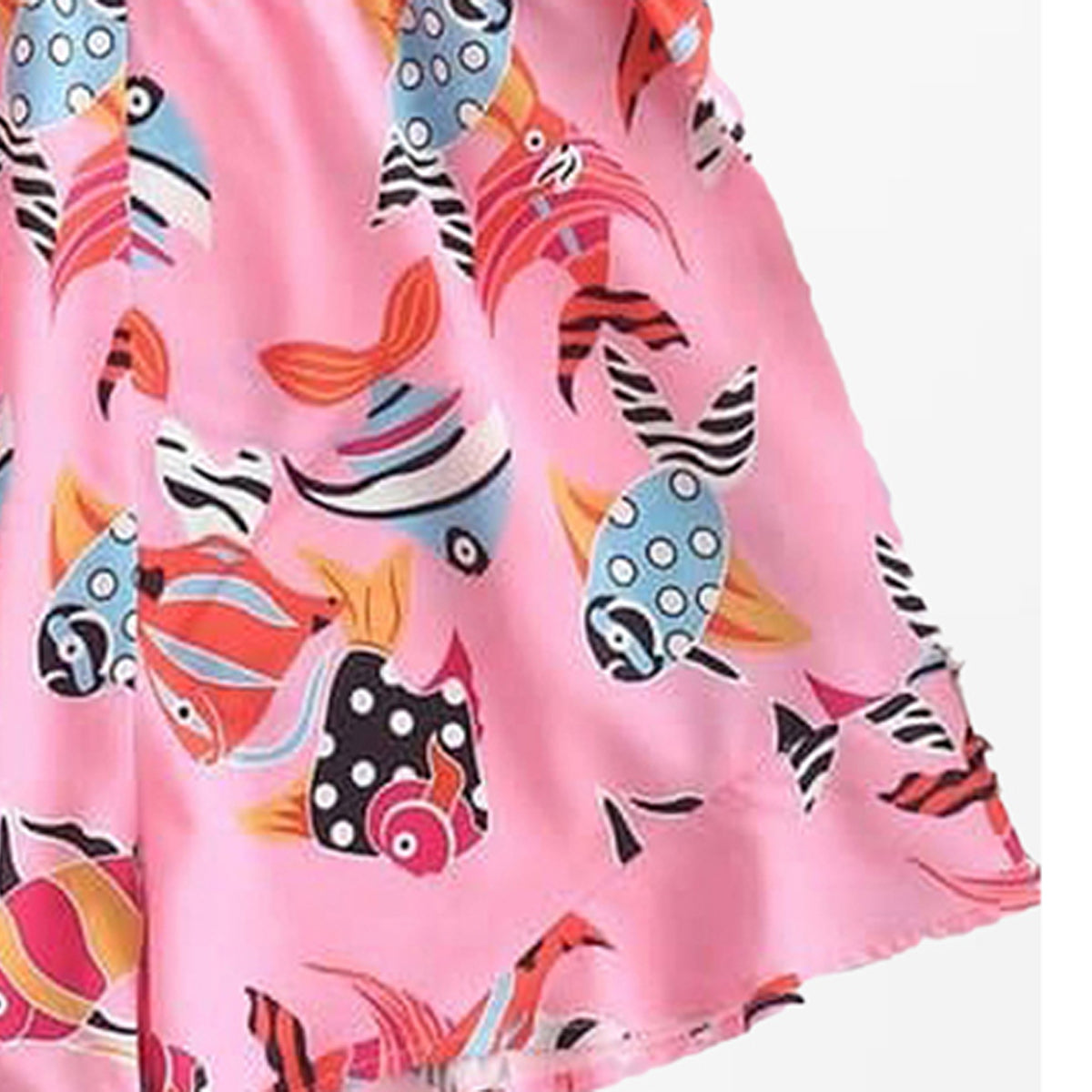 Babygirl's Stylish Fish Pink Designer Top & Short For Kids.