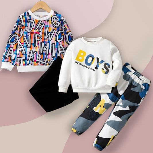 Venutaloza Stylish Baby Set Letters Graphic Print & Boys Design (Combo Pack Of 2) T-Shirt & Pants.