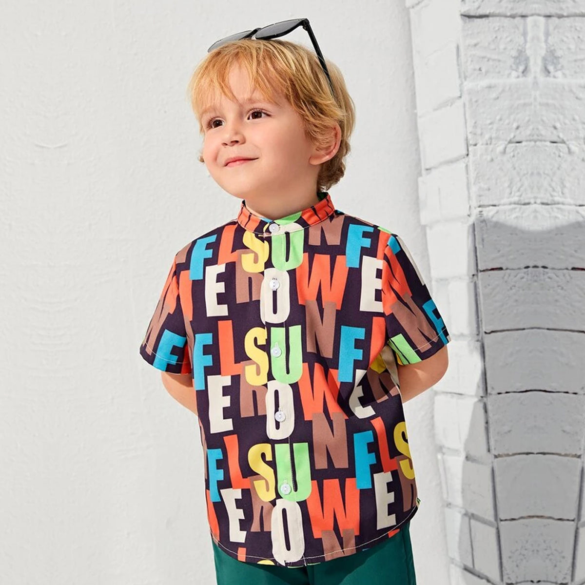 Venutaloza Boy's Stylish Cool Looking Colorful Graphic Designer Button Front (Combo pack For 4) Shirt For Boy.