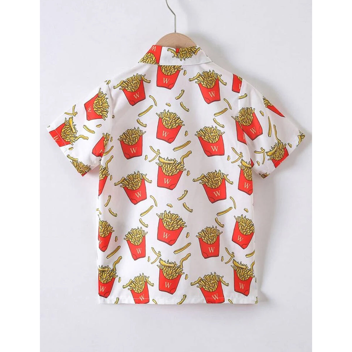 Venutaloza Fries Multi Print Button Front Shirt For Boy.