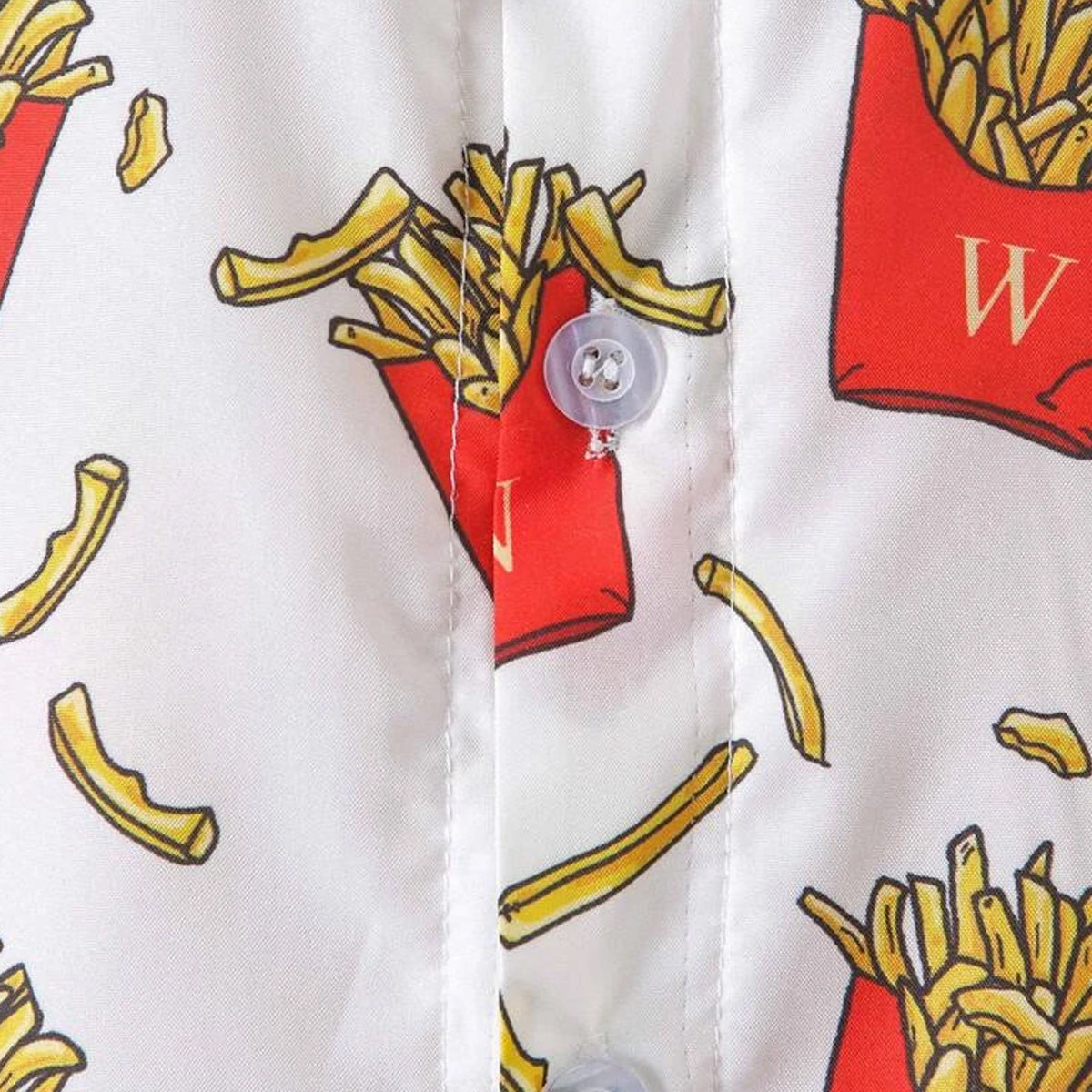 Venutaloza Fries Multi Print Button Front Shirt For Boy.