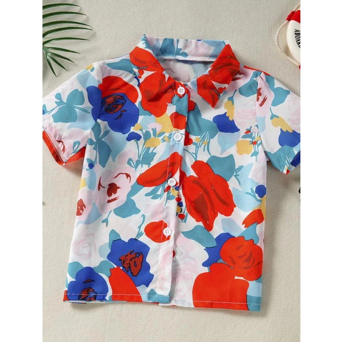 VENUTALOZA Toddler Boys Stylish Floral Allover & Button Front Shirt For Boy.