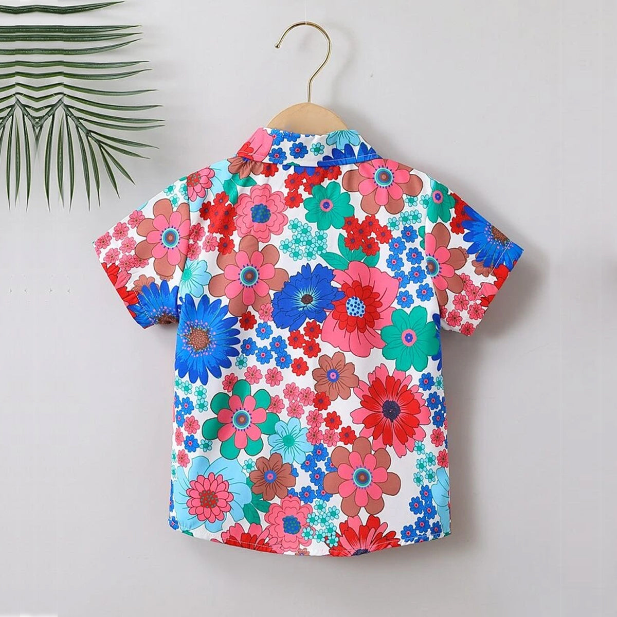 VENUTALOZA  Toddler Boys Floral Without Tee & Button Front Shirt For Boy.