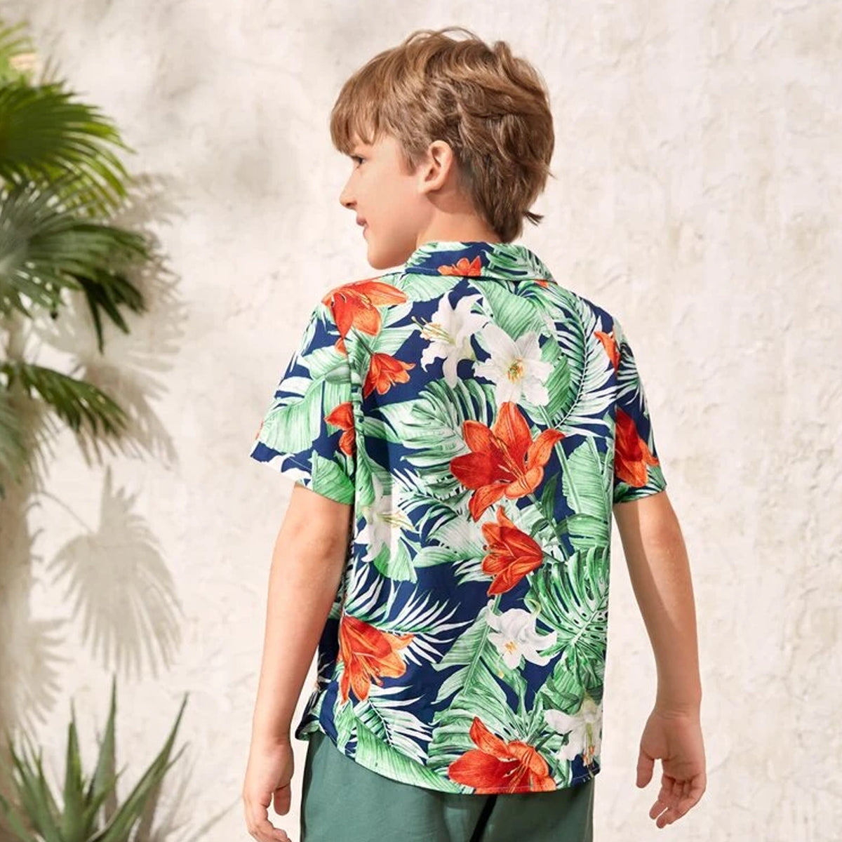 VENUTALOZA Sunshne Floral 1pc Tropical Print Shirt For Boys.