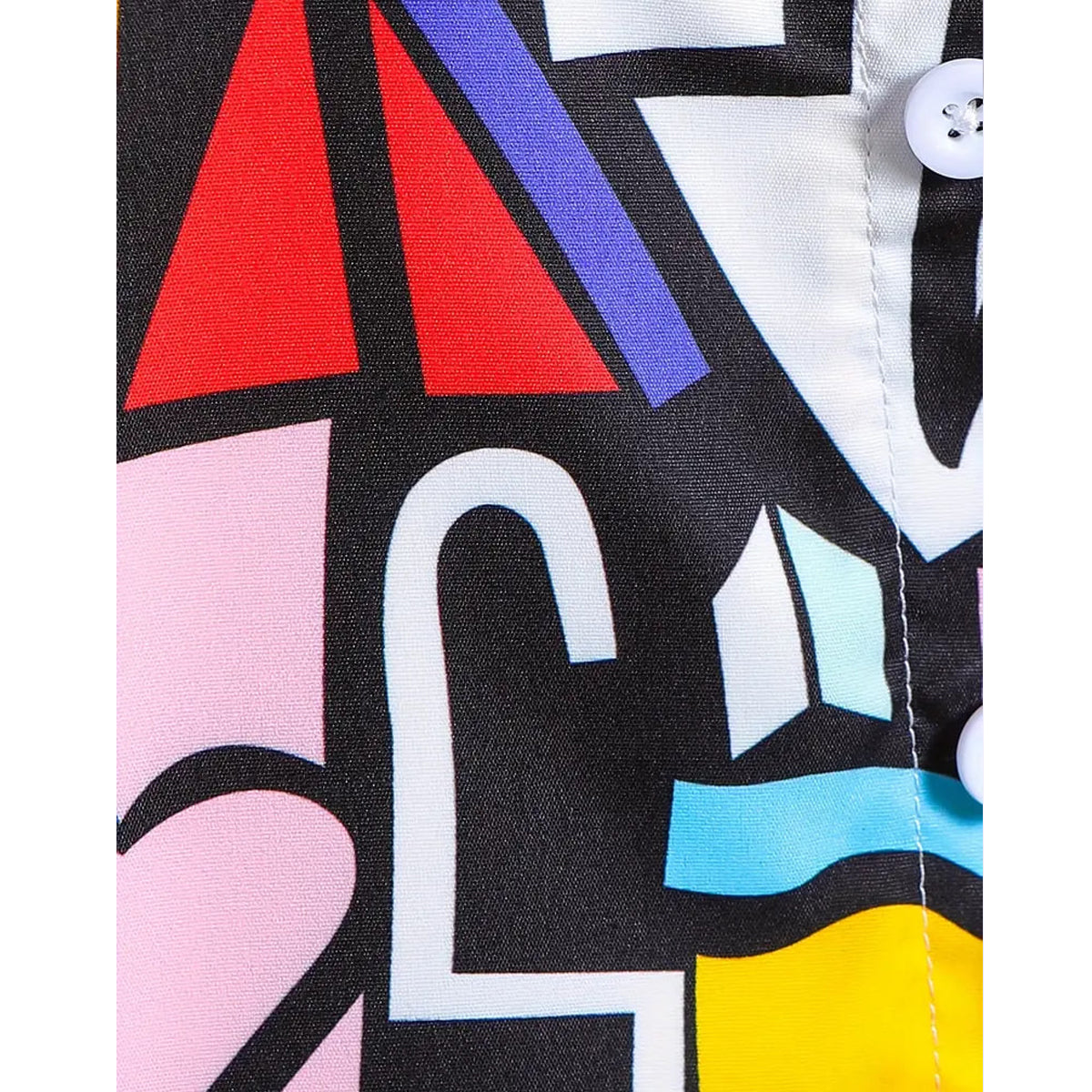 Venutaloza Boy's Sunshine Geo Print Short Sleeve Shirt For Boy's.