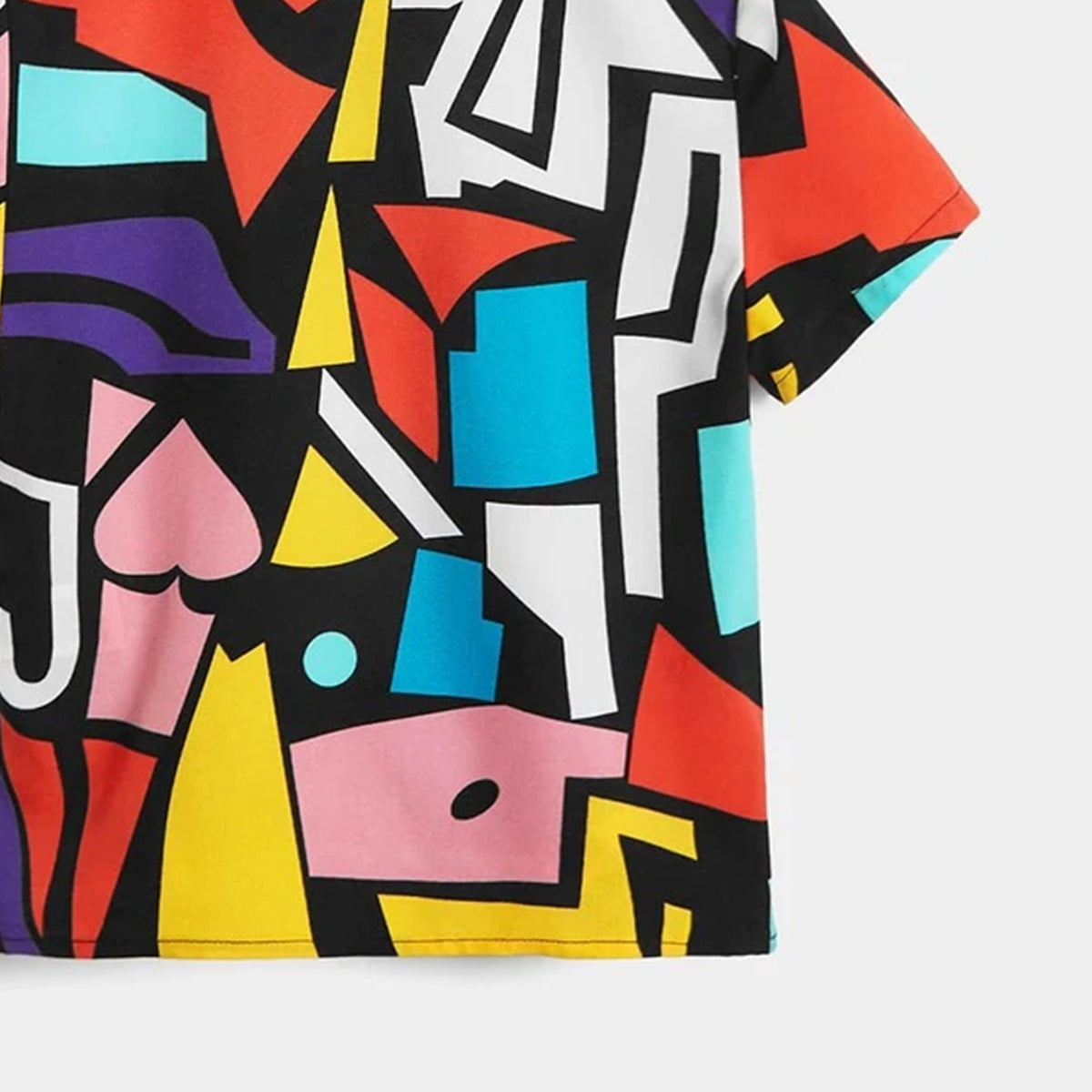 Venutaloza Boy's Sunshine Geo Print Short Sleeve Shirt For Boy.