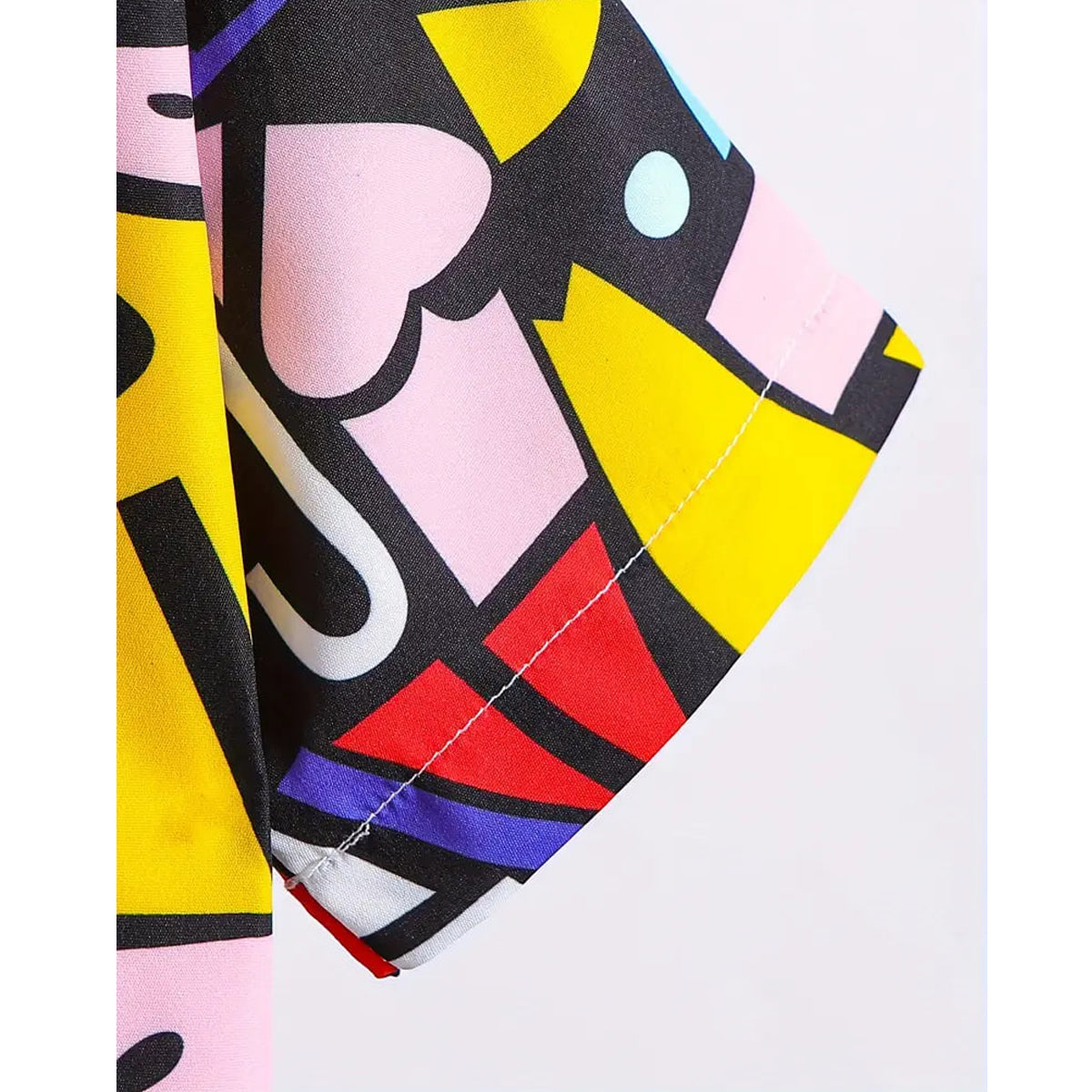 Venutaloza Boy's Sunshine Geo Print Short Sleeve Shirt For Boy's.