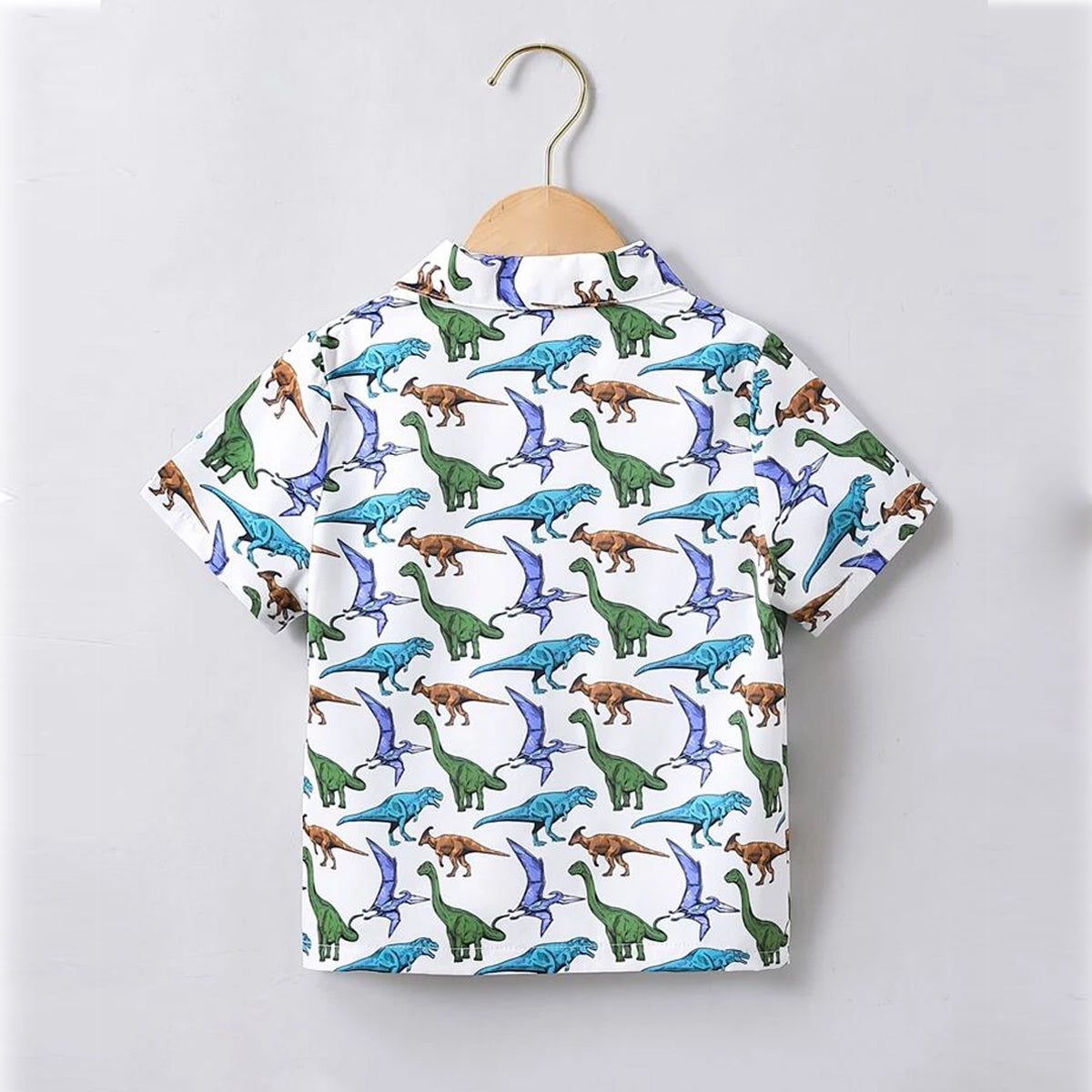 Venutaloza Boy's Dinosaur Designer Button Front Shirt For Boy.