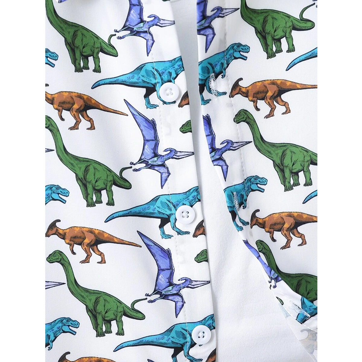 Venutaloza Boy's Dinosaur Designer Button Front Shirt For Boy.