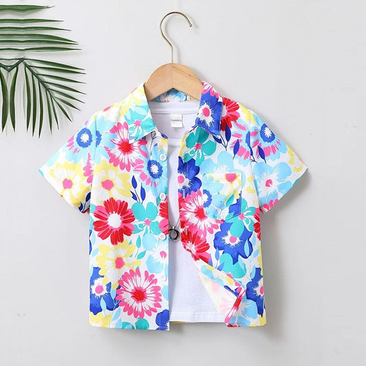 Venutaloza Florals Print Short Sleeve Shirt For Unisex.