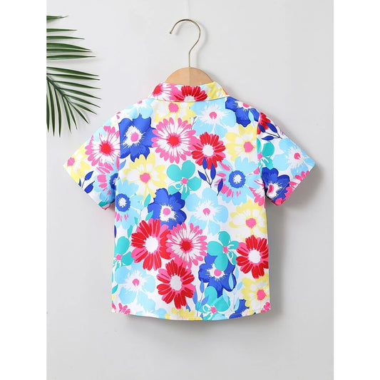 Venutaloza Florals Print Short Sleeve Shirt For Boy.