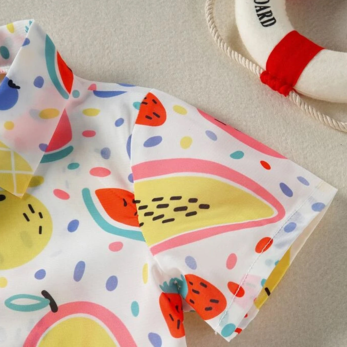 Venutaloza Fruits Print Short Sleeve Shirt For Boy.