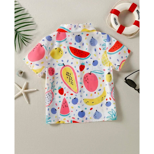 Venutaloza Fruits Print Short Sleeve Shirt For Boy.