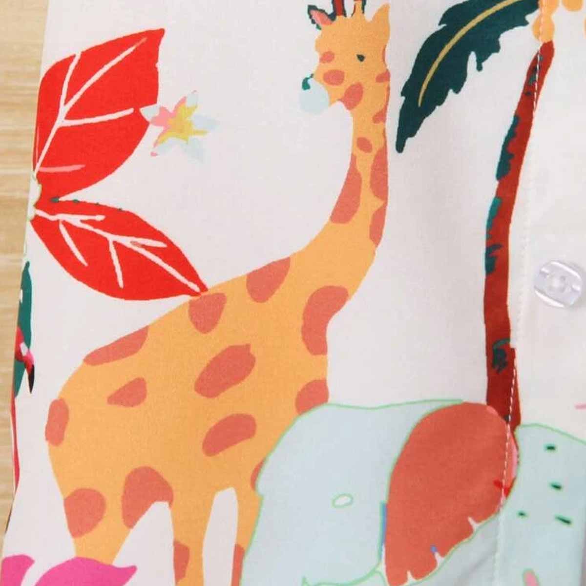Venutaloza Boys Floral Tropical's Designer Print Button Front Shirt For Boy.