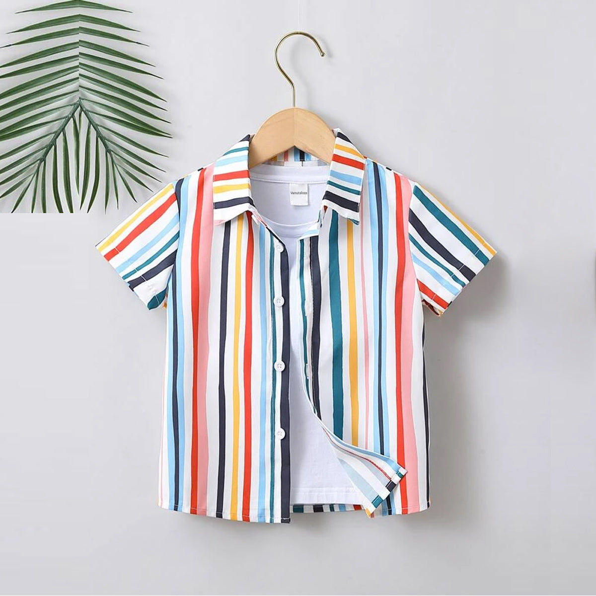Venutaloza Stylish Sunshine Vertical Designer Button Front Shirt For Boy.