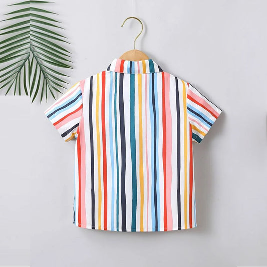 Venutaloza Stylish Sunshine Vertical Designer Button Front Shirt For Boy.