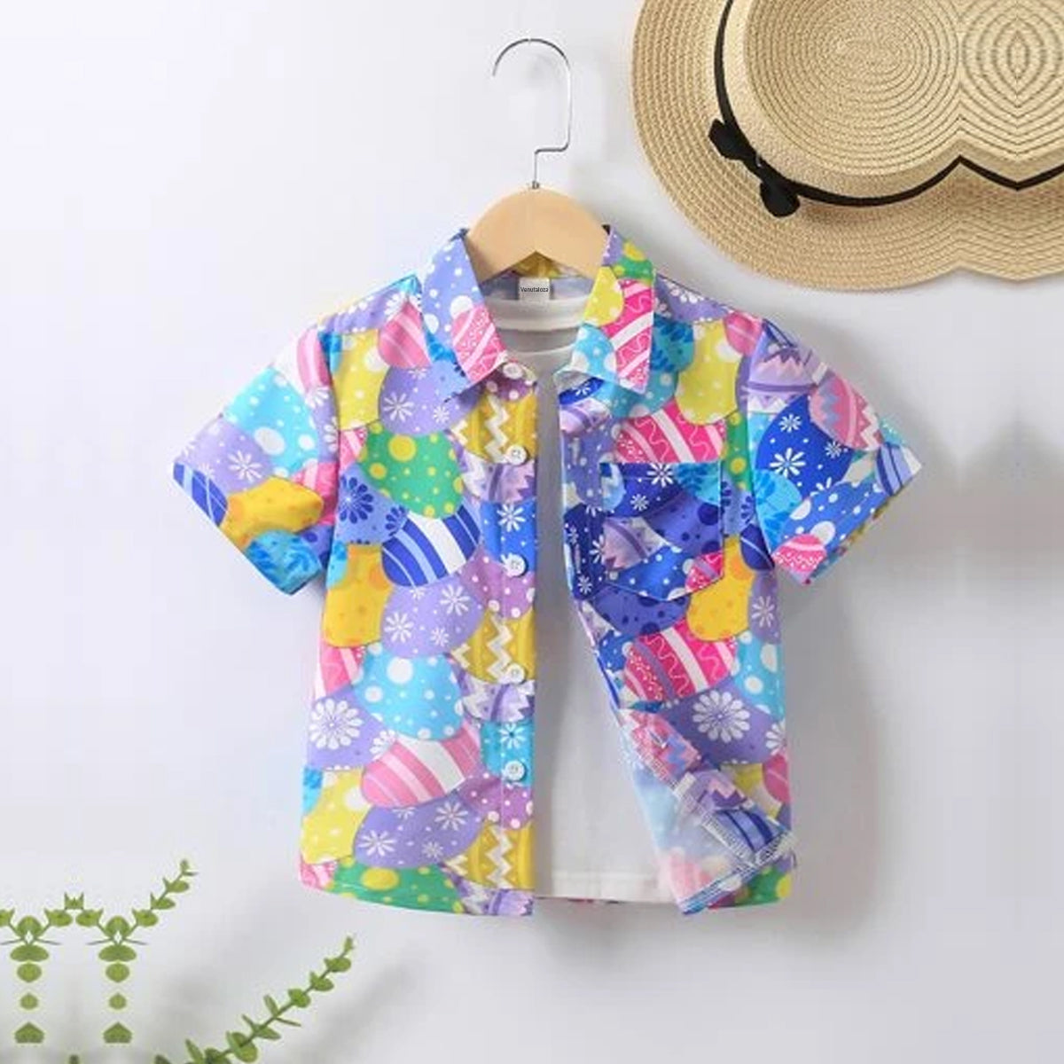 VENUTALOZA Toddler Boys 3D Multicolor print Graphic & Button Front Shirt For Boy.