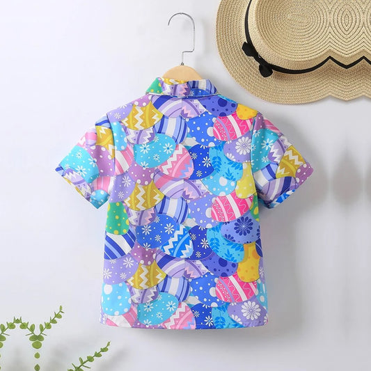 VENUTALOZA Toddler Boys 3D Multicolor print Graphic & Button Front Shirt For Boy.