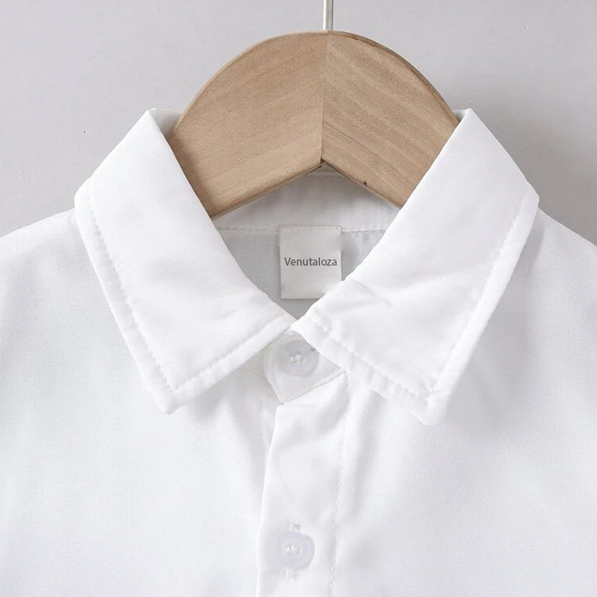 Venutaloza Toddler Boys White Striped Designer Print Button Front Shirt For Boys.