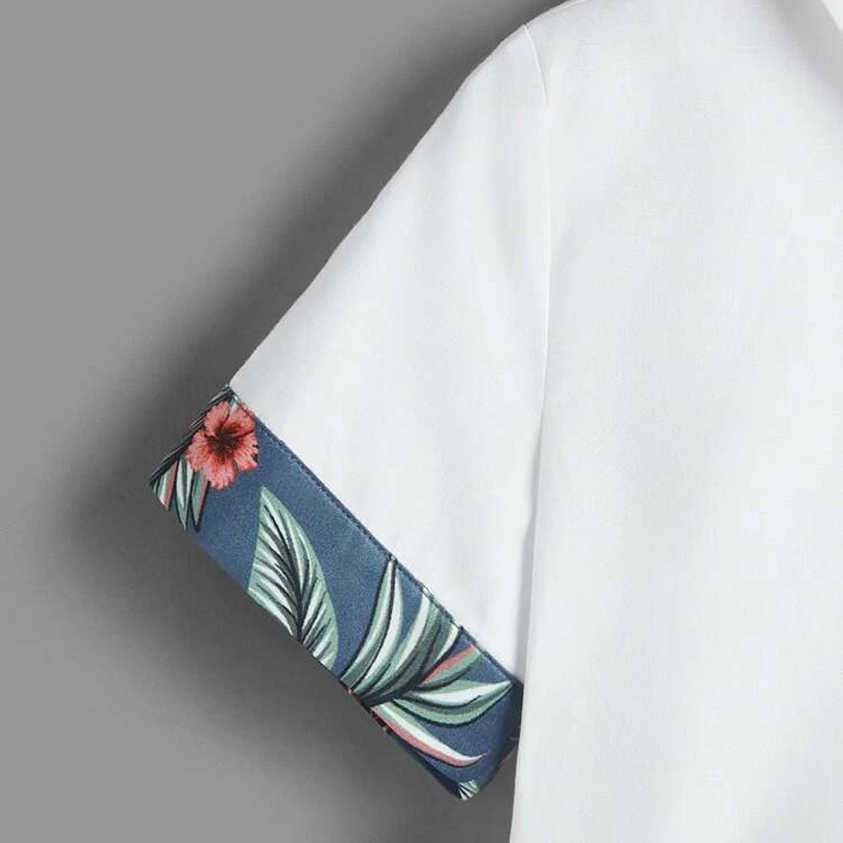 Venutaloza Toddler Boys White Tropical Floral With Patched Pocket Sunshne Designer Print Button Front Shirt For Boys.