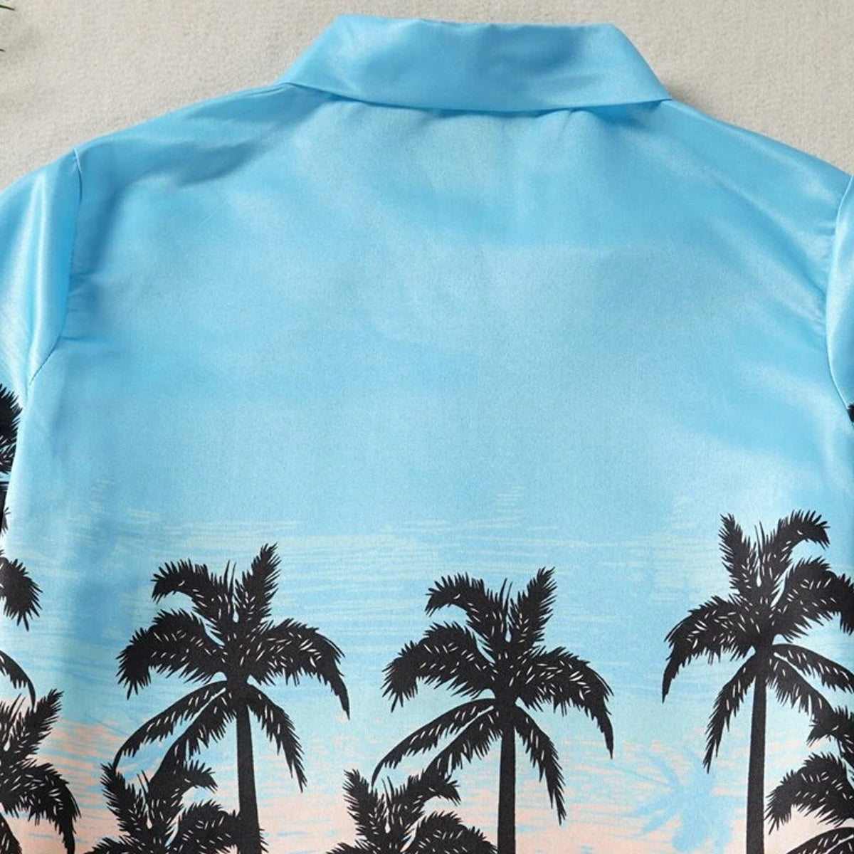 Venutaloza Tropical Casual Tree Button Front Beach Short Sleeve Shirt For Boys.