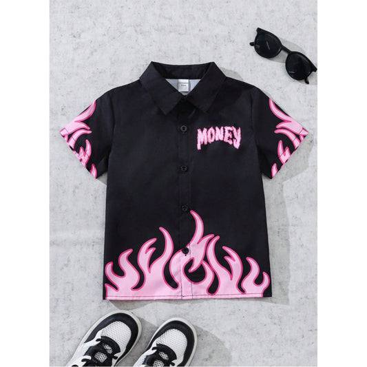 Venutaloza Boys Flame Designer Casual Shirt For Boy.