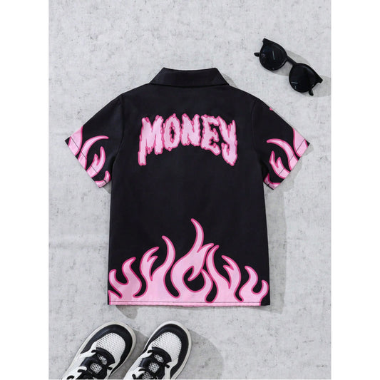 Venutaloza Boys Flame Designer Casual Shirt For Boy.