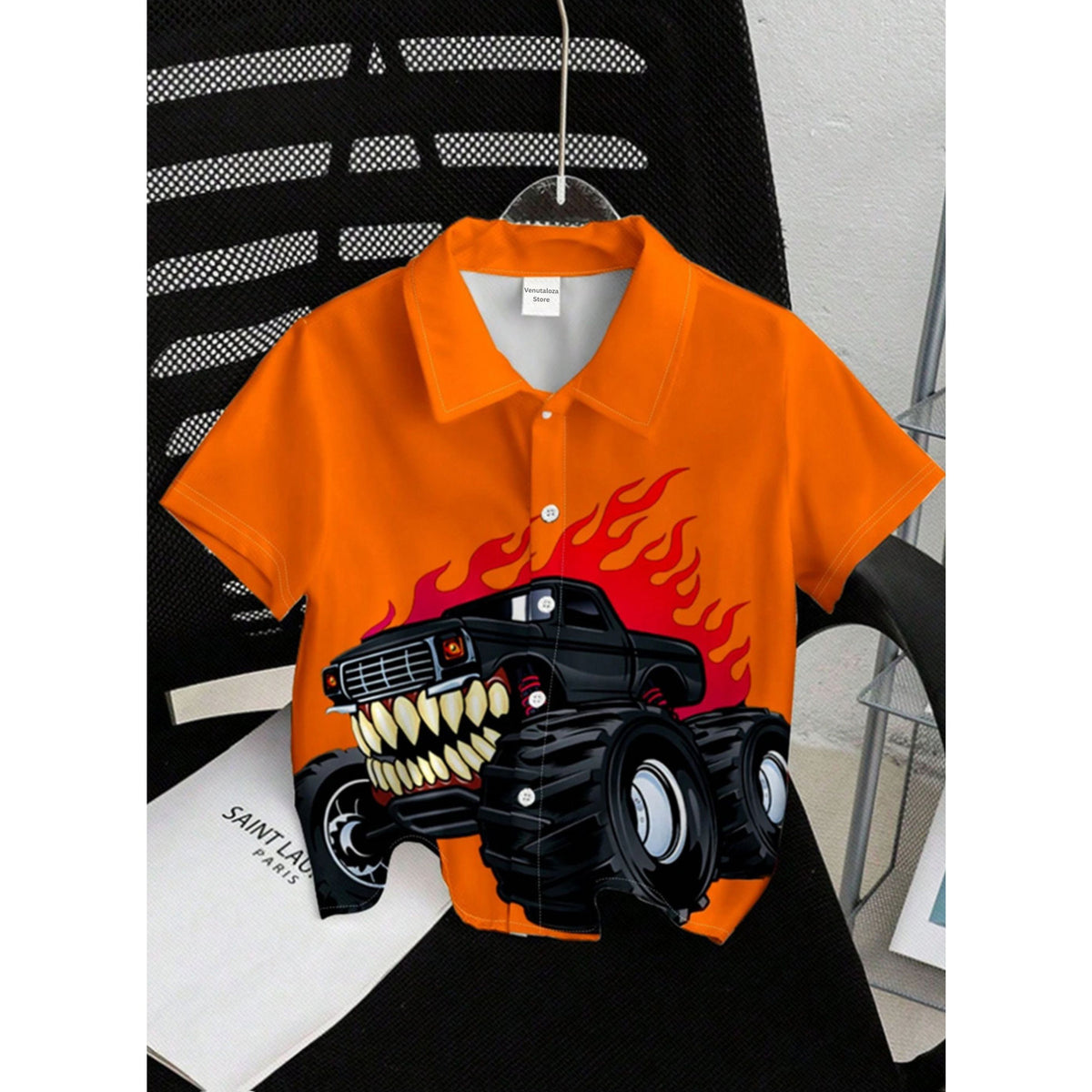 Venutaloza Orange & Tropical Front (Combo pack For 2) Shirt For Boy.