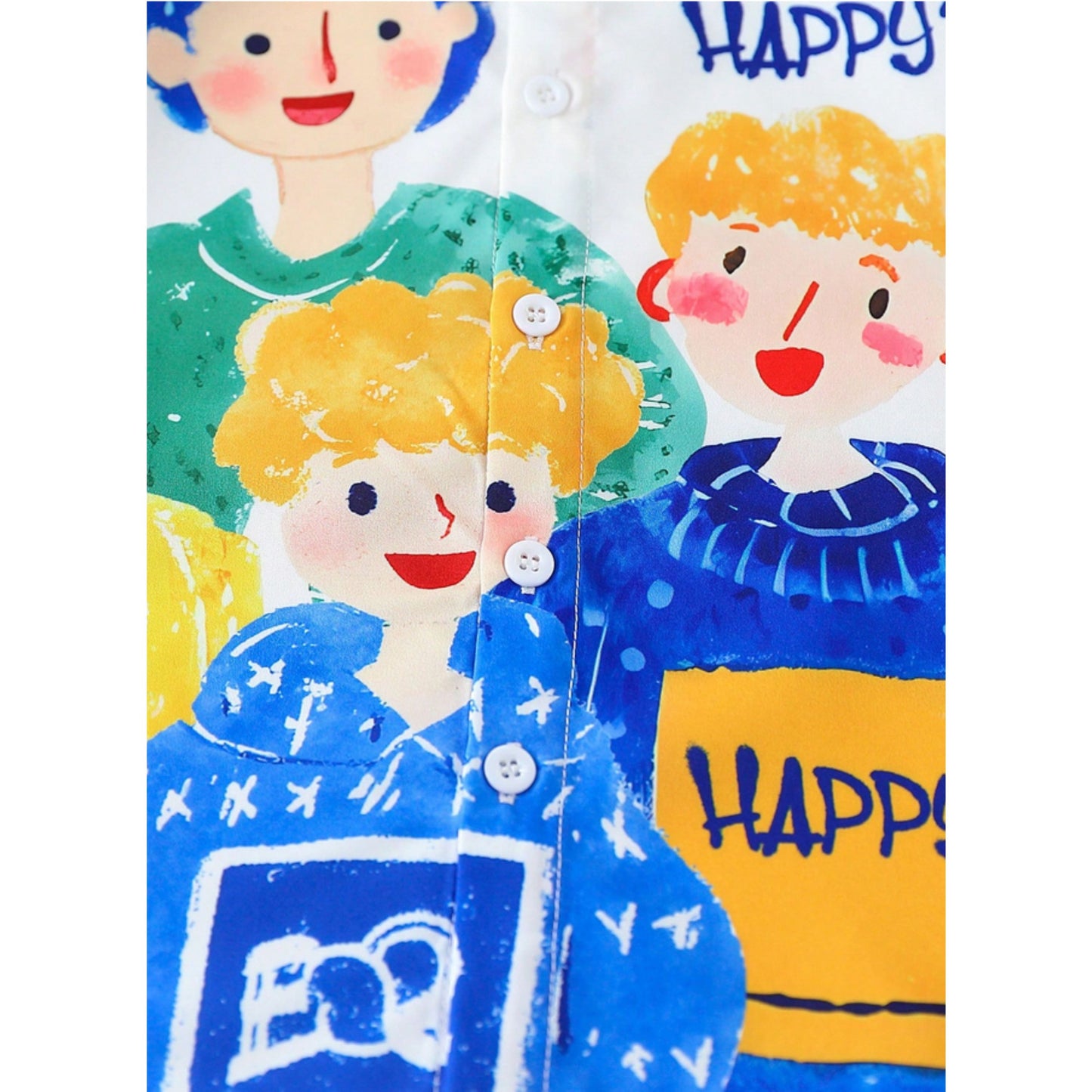 Kids Cartoon Printed Short Sleeve Shirt For Boy.