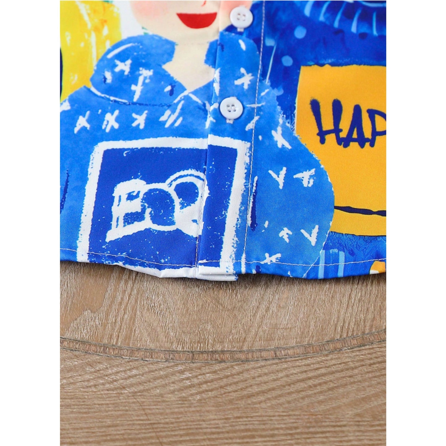 Kids Cartoon Printed Short Sleeve Shirt For Boy.