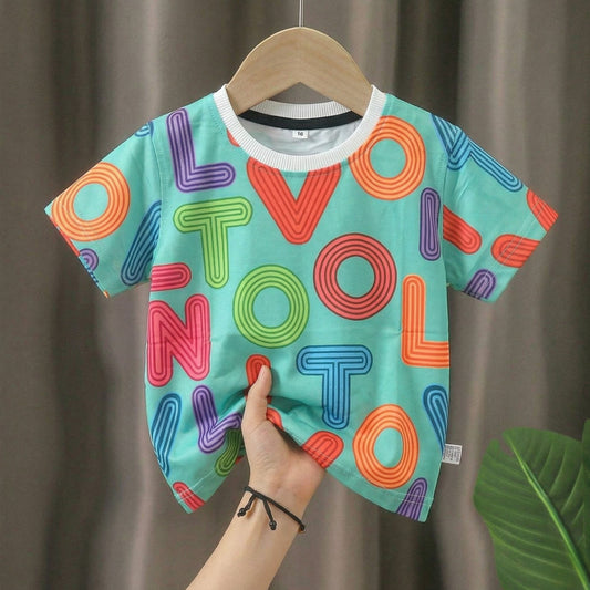 Letters Round Neck  Tee T-Shirt For Unisex.