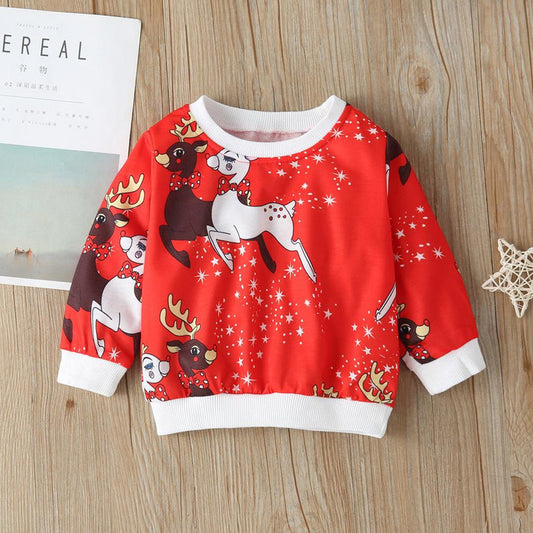 Venutaloza Boy's Reindeer Print Full Sleeve T-Shirt For Boy's & Girl's..