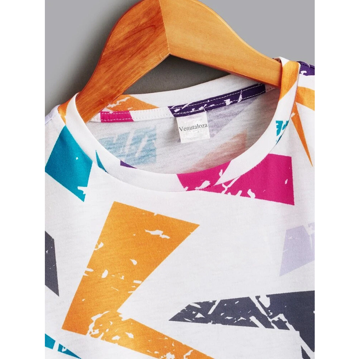 Venutaloza Allover Graphic Tee T-Shirt For Baby Girl's