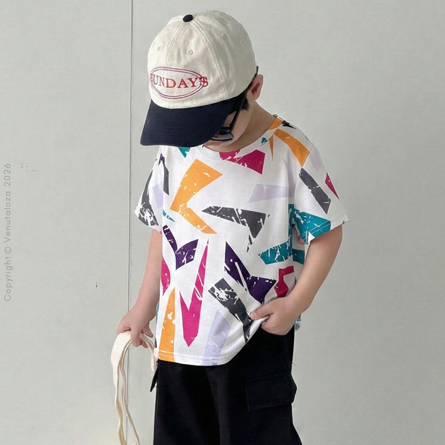 Venutaloza Boy's Allover Graphic Tee T-Shirt For Boy's & Girl's..