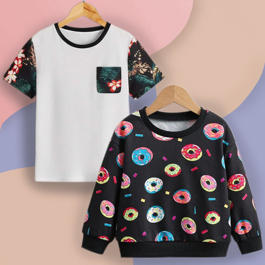 Venutaloza Count Graphic Print & Floral (Combo Pack of 2) T-shirt For Boys & Girls..