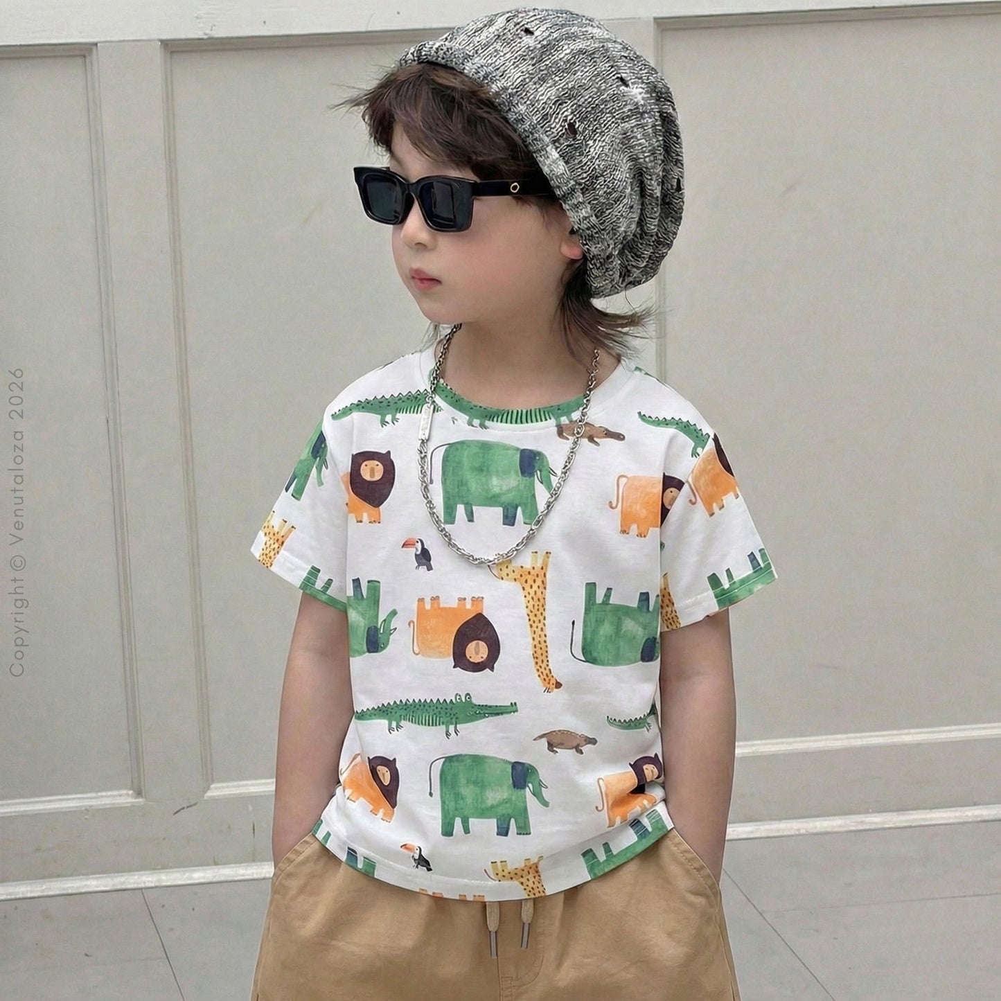 Venutaloza Toddler Boy's Cartoon Graphic Tee T-Shirt For Boy's & Girl's..