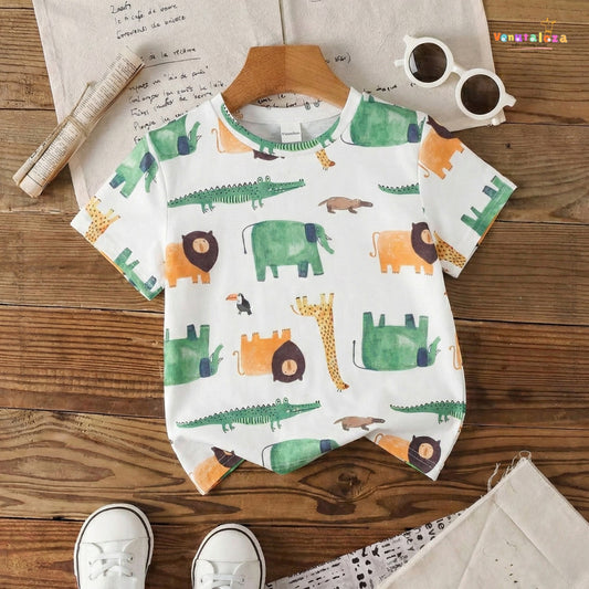 Venutaloza Toddler Animal Cartoon Graphic Tee T-Shirt For Baby Girl's.