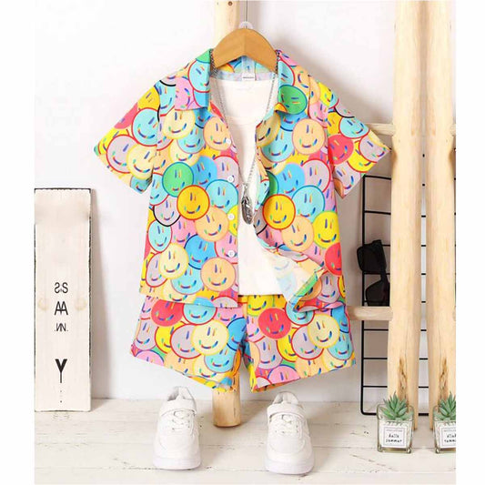 Venutaloza Kids Allover ExpressionShirt & Shorts Without tee Two Piece Set.