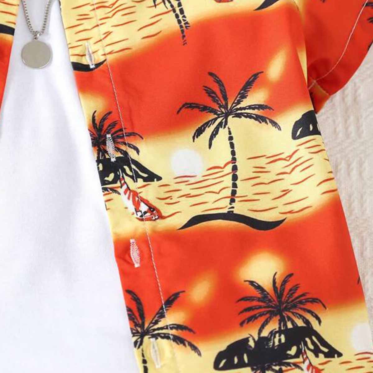 Venutaloza Kids Sunshine Tropical Print Shirt & Shorts Without tee Two Piece Set.