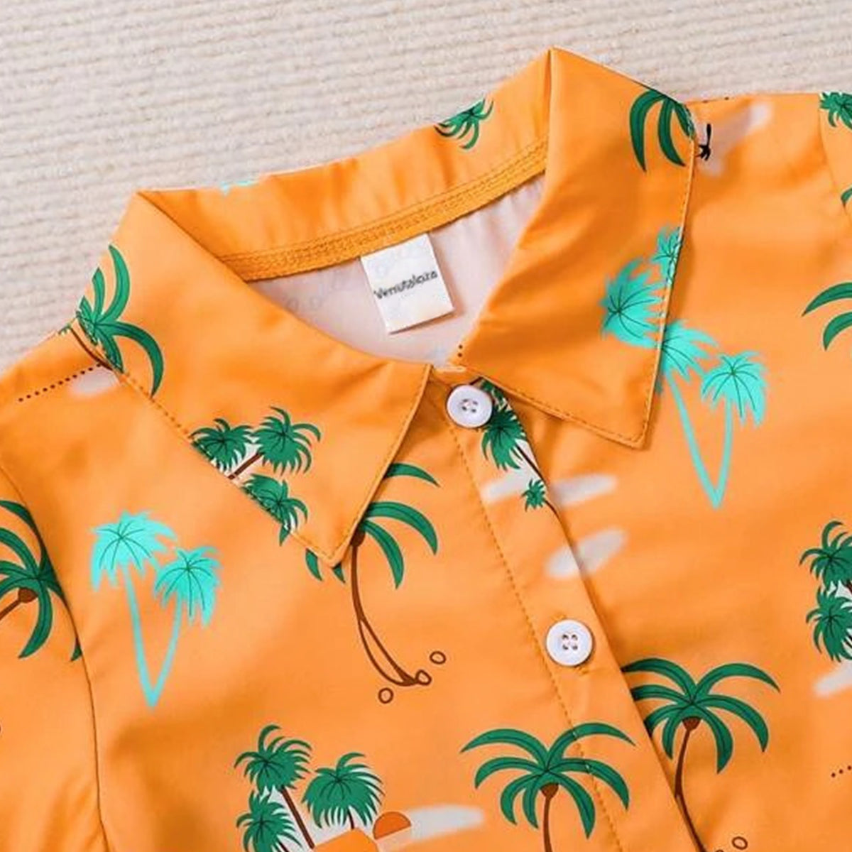 Venutaloza Kids Sunshine Coconut Tree Shirt & Shorts Without tee Two Piece Set.