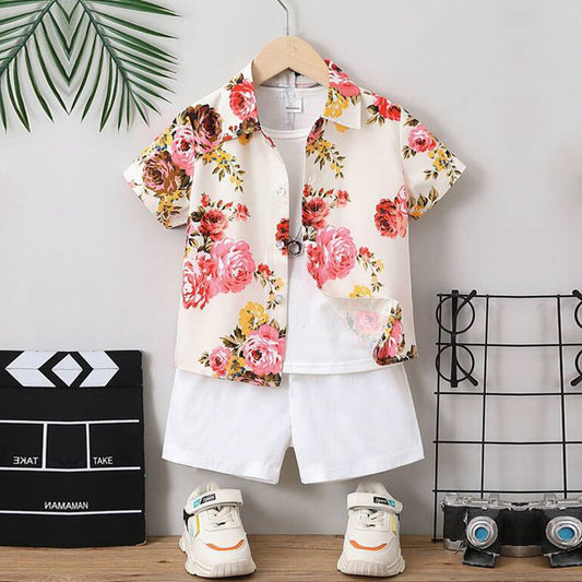 Venutaloza Kids Sunshine Floral Shirt & Shorts Without tee Two Piece Set.