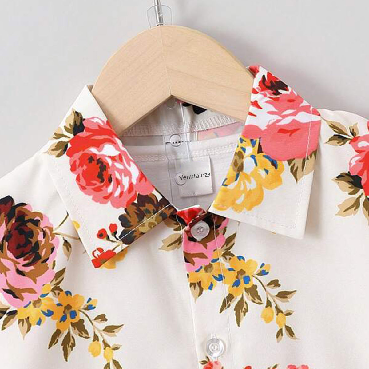 Venutaloza Kids Sunshine Floral Shirt & Shorts Without tee Two Piece Set.