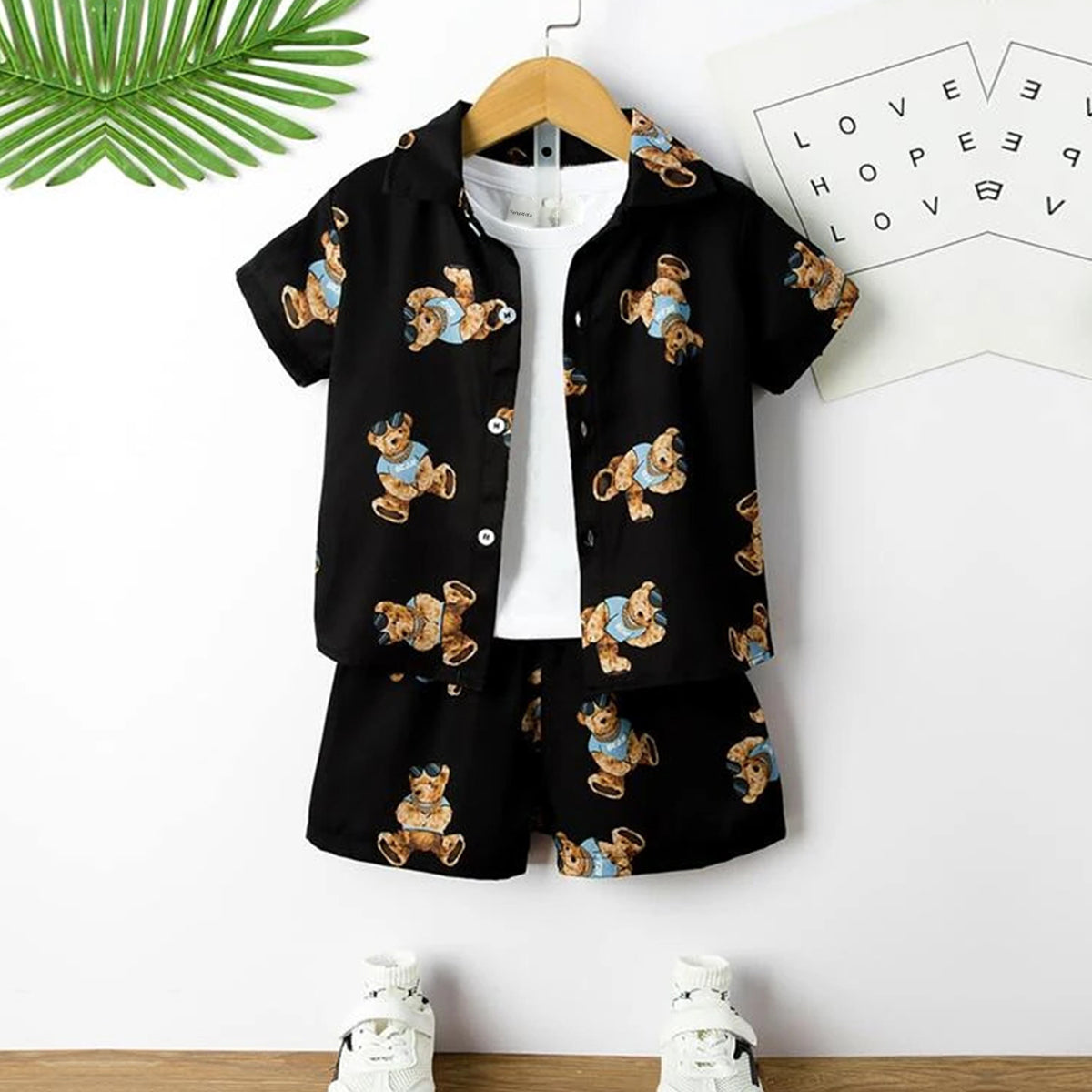 Venutaloza Baby Set Floral & Dinosaur and Apricot-Colored (Combo Pack Of 3) Casual Printed Shirt & Shorts Without tee Two Piece Set For Boy & Girls.
