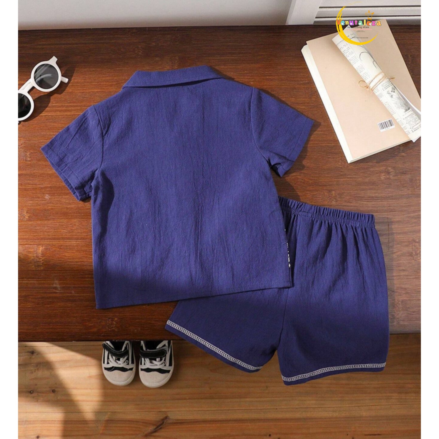 Venutaloza Baby Boy Short Sleeve Shirt And Shorts Set For Spring/ Vacation.