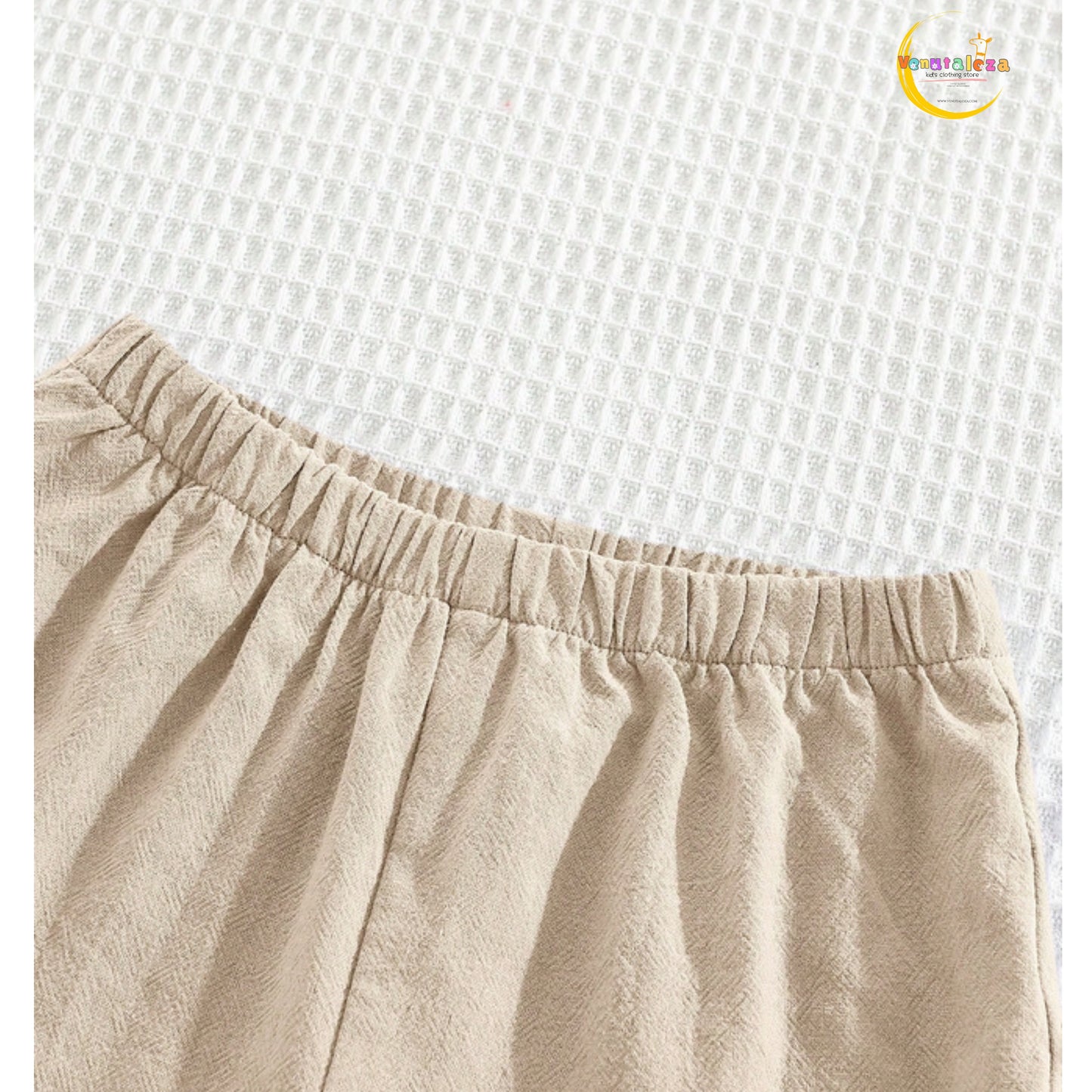 Baby Set Kids/Tween Boys' Casual Resort Style Polo Collar Pullover Short Sleeve Top & Loose Shorts Outfit.
